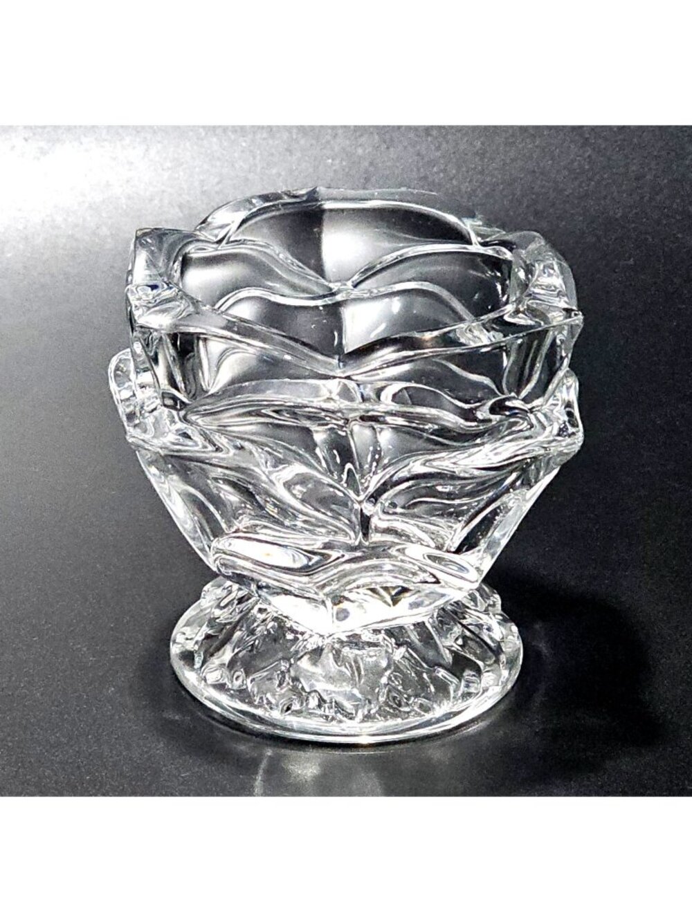 Partylite Radiant Rose Candle Holder 3" Crystal Tealight Votive vintage
